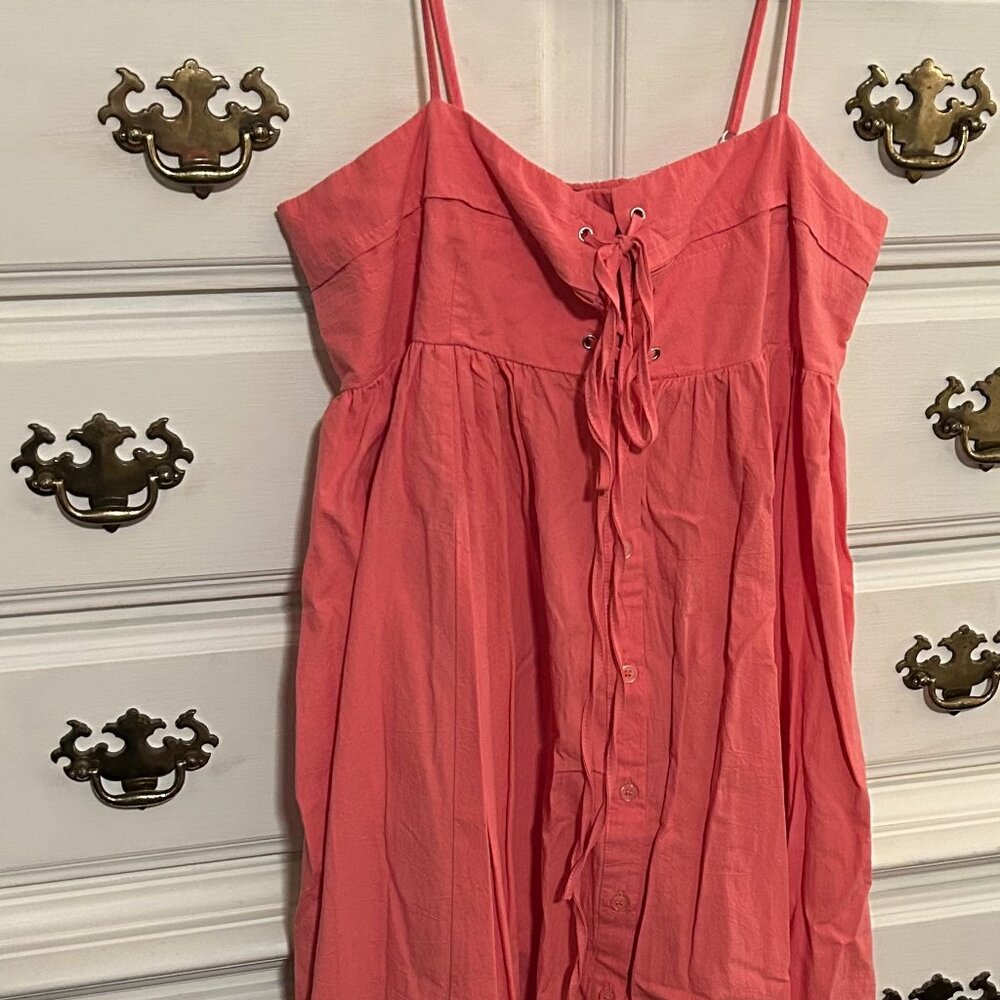 Stitchdrop Posy Coral Smocked Midi Dress NWT